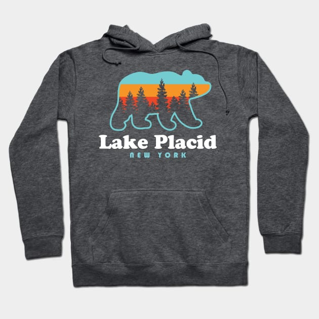 Lake Placid NY Adirondacks New York Bear Hoodie by PodDesignShop